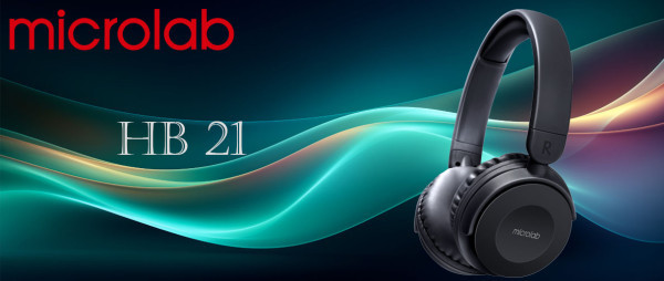 Microlab HB21 Bluetooth V5.3 slusalice sa mikrofonom, 250mAh, 32ohm, 40mm, microUSB, 3,5mm, AUX