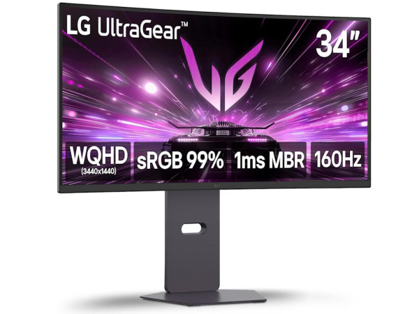Monitor LG 34G600A 34''VA,zakrivljen3440x1440160Hz1ms MBRHDMIx2,DP,USBG-syncVESAzvucnicicrna