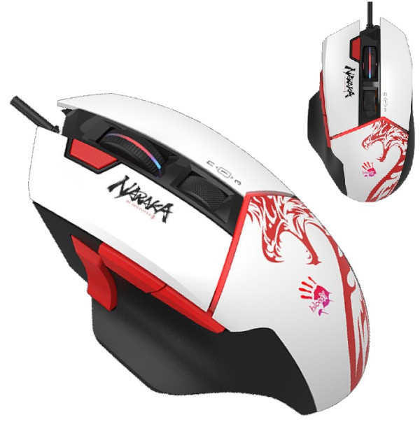 A4-W95 ULTRA NARAKA Bloody RGB Gejmerski mis, 2000Hz/100-20.000 DPI, White USB 135mm