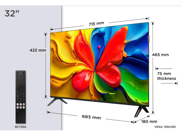 Televizor TCL 32S4KQLED32''HD60HzGoogle TVcrna