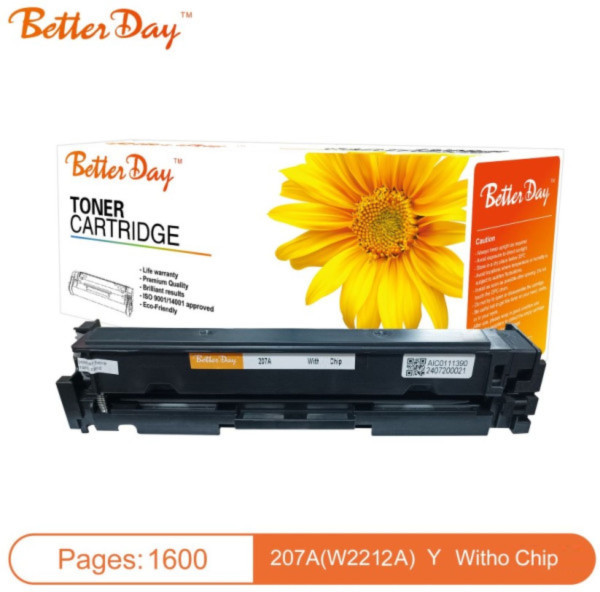 Toner BetterDay 207A(W2212A cip) M255/M283 crg067 zam. kaseta za HP Yellow 1.6k (sa cipom)