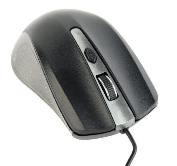 MUS-4B-01-GB Gembird Opticki mis 800-1200Dpi 4-button spacegrey/black 99mm  USB kabl 1,35m FO
