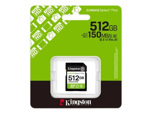 Memorije kartice KINGSTON SDS3512GBCanvas Select PlusClass10 UHS-I150MBs