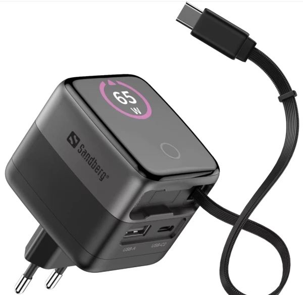 Sandberg 441-74 Charger PD65W Display + Cable